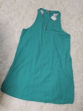 LOFT Teal Sleeveless Flowy Dress